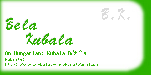 bela kubala business card